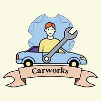 Symbolism Behind the Wrench and Car Design Combination. vector