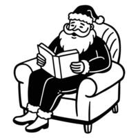 Simple Santa Claus Art Reading Book Icon Design vector