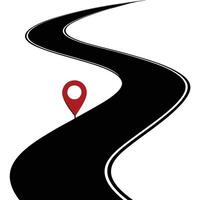 Metaphoric Road Design Red Location on a Winding Path vector