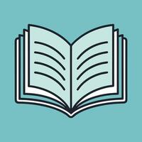 Open Book Line Art Icon Design for Minimalist Education Projects. vector