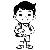 Smiling Cartoon Student with Backpack - Cute and Playful. vector