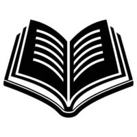 Minimalist Open Book Icon with Black Line Art Design for Education vector