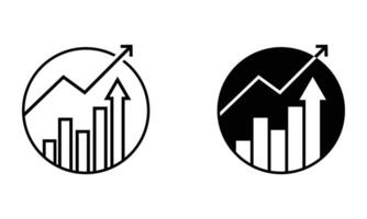 Increased bar chart with arrow up vector