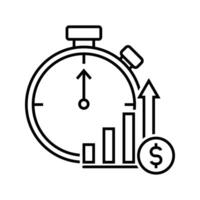 stopwatch with increased graph and money vector