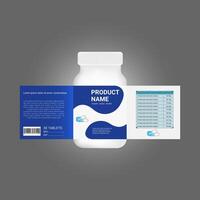 healthcare bottle with a label and a label vector