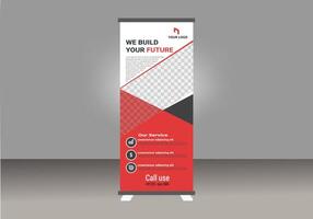 Purple color combination theme Roll Up Banner template vector