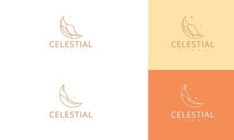 Celestial Curve Logo Design in Four Color Variations vector