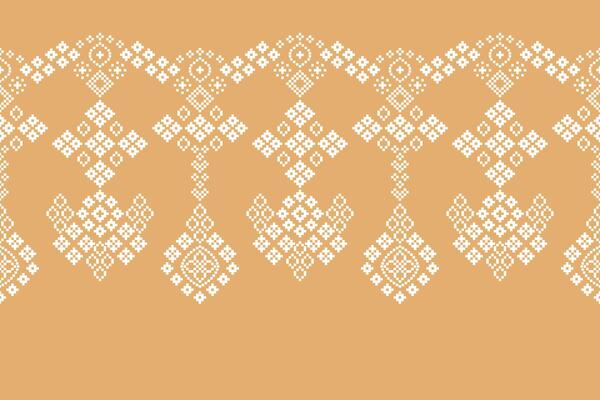 Cream color ethnic background with pixel design old motif fabric cream color.