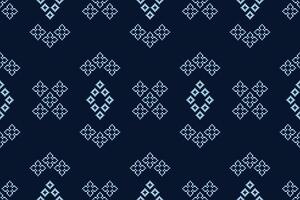 Blue color pattern design pixel blue background fabric ethnic pattern ethinc motif art pixel. vector
