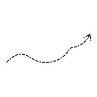 Abstract wavy arrow with dashed lines, representing progress and adaptability. vector