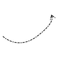 The dotted arrow curves upwards, perfect for icons conveying forward-thinking ideas. vector