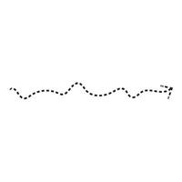 Minimalist dotted arrows with a wavy design, ideal for illustrating paths or movement. vector