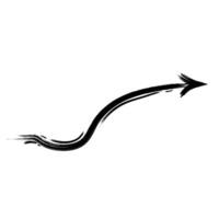 An expressive arrow that follows the rhythm of its curves vector