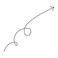 Curved dashed arrow pointing forward, representing exploration and progress. vector