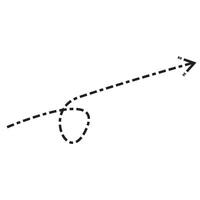 Fun dotted arrows with flowing curves for creative designs. vector