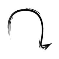 Circular motion meeting a sharp conclusion in a single brushstroke vector