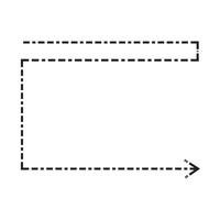 Dotted arrow icon with bold movement, great for guiding visual concepts. vector