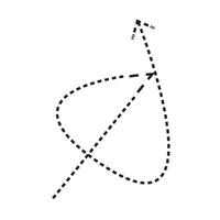 Dashed line arrow with a smooth, upward curve for creative projects. vector