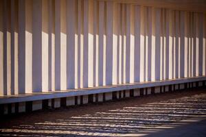 Sunlight and Shadows Through Columns of Building photo
