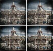 retro carousel background photo