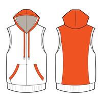 an orange and white vest with a hood vector