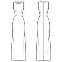 a dress template with a front view and back view vector