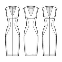 the three different styles of dress vector