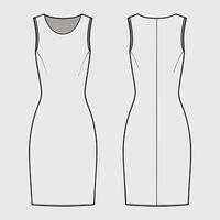 a dress template with a front view and back view vector