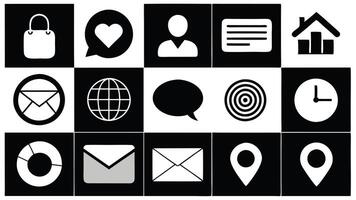 a set of icons for social media and communication vector
