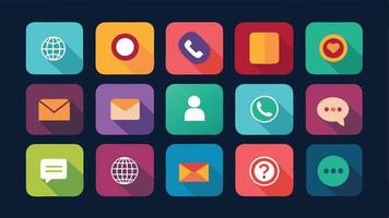 flat icons for mobile apps vector