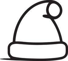 a black and white drawing of a santa hat vector