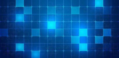 Digital grid technology and digital data transfer smart square blue background overlay vector