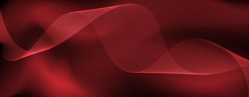 3d Abstract red background wavy line vector