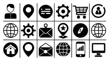 a set of icons for communication and email vector