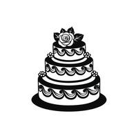 Clean Line Art Layer Cake Design for Birthdays vector