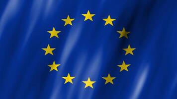 Waving animated flag of European Union. Animation of Waving flag of European Union video