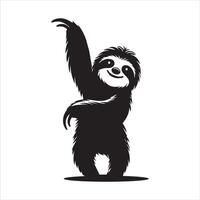 Mellow Mood Hilarious Sloth Silhouette Clipart vector