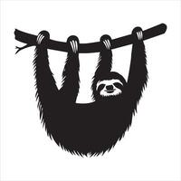 Sloth Humor Silhouette Clipart for the Slow and Steady vector