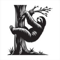 Slow-Motion Comedy Sloth Silhouette Design vector