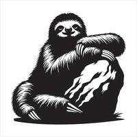 The Ultimate Sloth Silhouette of Relaxation vector