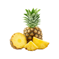 Pineapple with slice on transparent background png