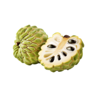 Custard apple with slice on transparent background png