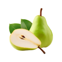 Pear fruit with slice on transparent background png