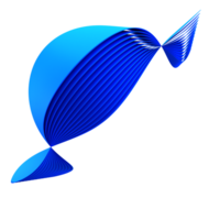 3D abstract Blue wave designs elements on transparent Background png