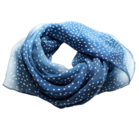 Soft blue scarf with white polka dots, perfect for stylish layering. This lightweight accessory adds touch of elegance to any outfit, making it versatile addition to your wardrobe png