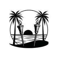 Beach Vibes Monochrome Clipart Design vector