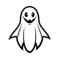 Cute Ghost Outline Design for Halloween vector