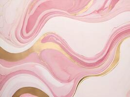 Texture Pink Pastel Marble Space with Gold Insets for Products elegant top view background photo