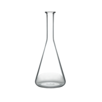 Empty Erlenmeyer chemical flask isolated on transparent background png
