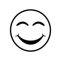 A black and white smiley face with a white background vector